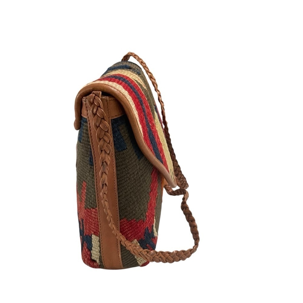 American Angel Kilim Tribal Shoulder Bag 9”L x 7.”H x 3”W bottom 17” Strap - Picture 5 of 14